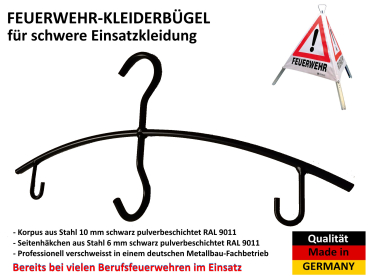 FEUERWEHR Kleiderbügel aus lackiertem Stahl